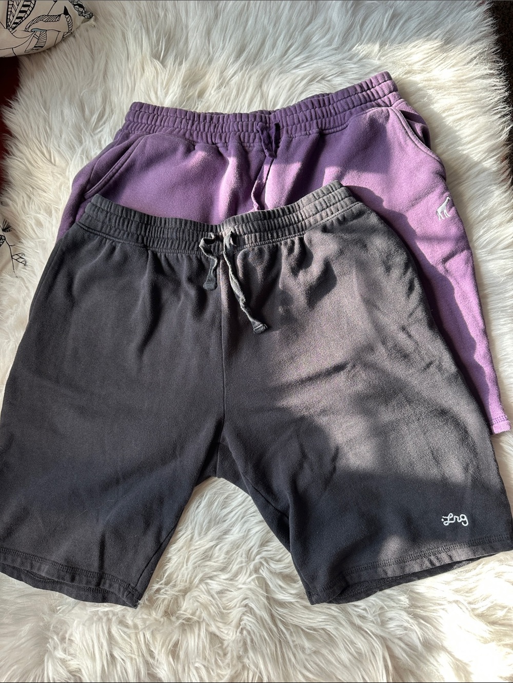 Lrg (2) Black & Purple Athletic Drawstring Shorts XL